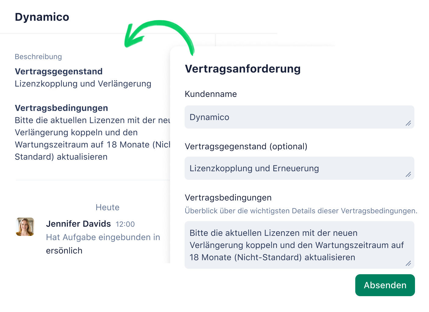 Product Screenshot Request Form And Task View Dynamico De 2x